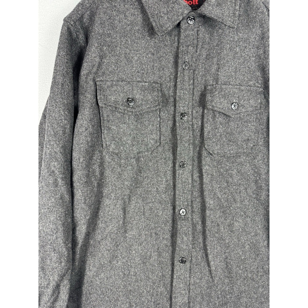 Schott CPO Wool Blend Shirt Shacket Men's Large Charcoal Gray Military Utility - Picture 3 of 14